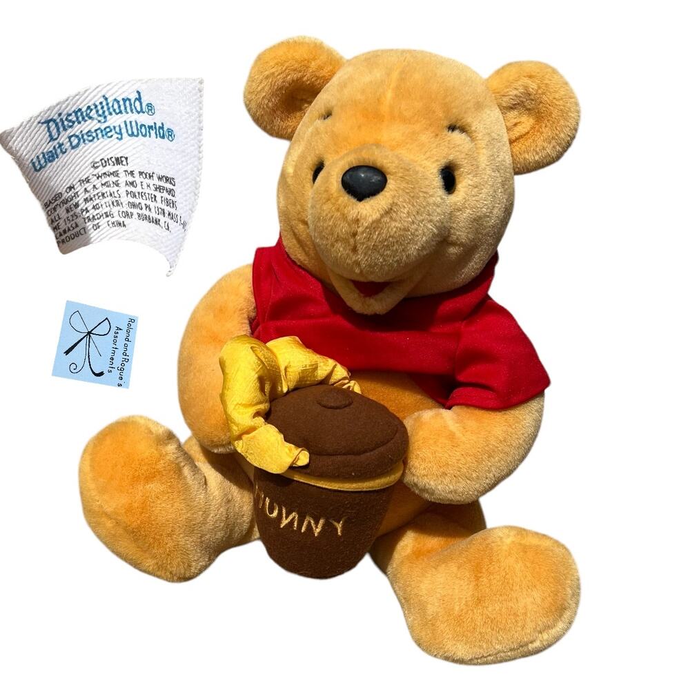 Disneyland Walt Disney World 14" Winnie the Pooh Hunny Pot Rattle Plush